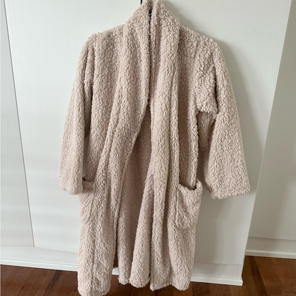 Pottery Barn Cozy Cream Teddy Robe